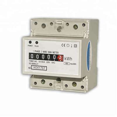 Single Phase Two Wire Din Rail Active Register Display Electronic Kwh Energy Meter