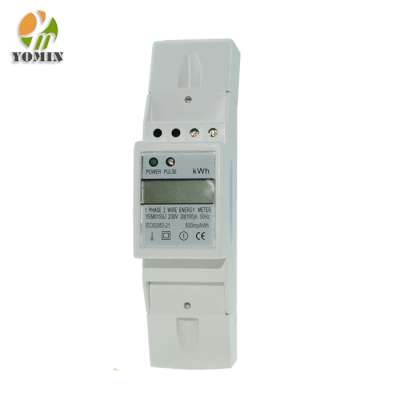 ISO 9001 Factory YEM015SJ Single Phase Electronic Energy Meter Din Rail LCD Display Power Meter