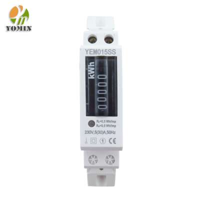 Single phase mini din rail kwh meter active energy meter